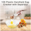 Plastic egg cracker with separator.