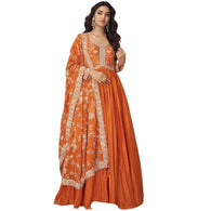 Silk Gown with Dupatta