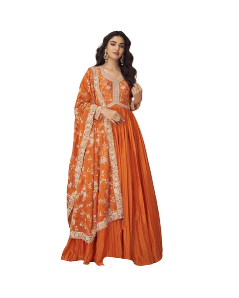 Silk Gown with Dupatta