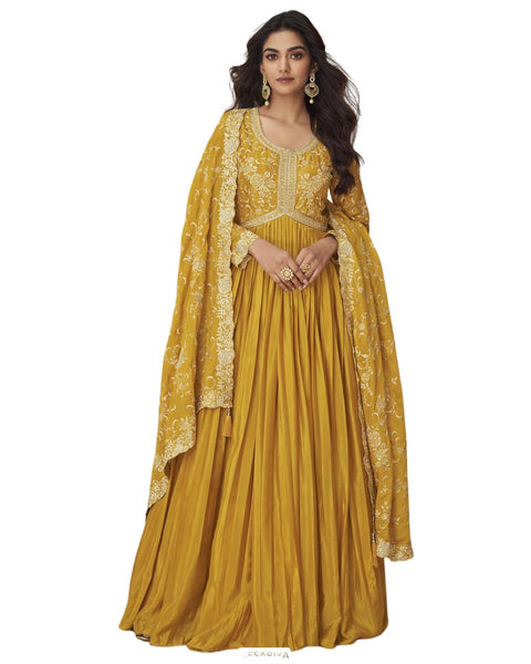 Silk Gown with Dupatta