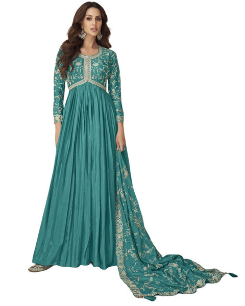 Silk Gown with Dupatta