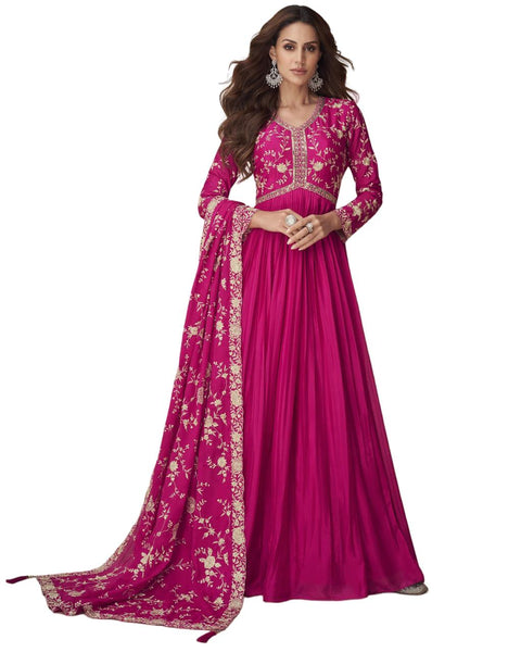 Silk Gown with Dupatta