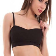 Longline Cozy Black Seamless Cage Bra