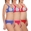 "Medium" Impact sports bra panty set pack of 3