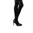 Music Legs Spandex Opaque Pantyhose with Glitters - Black