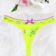 Neon Green Rose Sheer Net Lace Thong Panty(Sold Out)