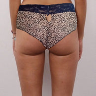 No Secret Sheer Printed Lace Boyshort With Attached Pendent + 1 Free Bra