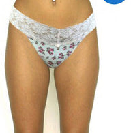 Pk Of 2 No Secret Floral Print V Cut Lace Thong Panty