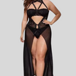 Plus Size Split Long Mesh Babydoll Nightwear