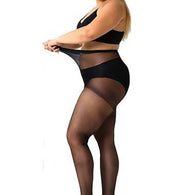 Plus size pantyhose sheer shine