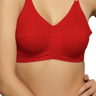 Attractive Red Comfort Soft Everyday Bra