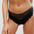 SANS COMPLEXE Black Floral Lace High Waist Thong