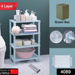 Multifunctional 4-layer storage rack, ideal for organizing kitchen or bathroom items.