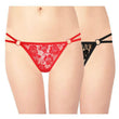 Women's Lace G String & Thong Panties (Pack of 2)