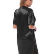 Silk satin sexy black short sleepwear