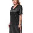 Silk satin sexy black short sleepwear