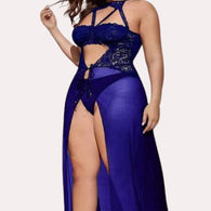 Azure Bloom Women's Blue Babydoll Set