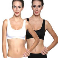 Black White Medium Support Sports Bra Sets