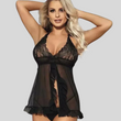 Seductive Lace Babydoll Mini Nightwear Dress