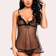 Seductive Sheer Babydoll in Black