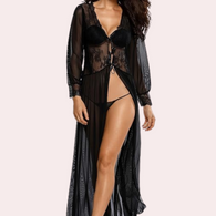 Romantic Sheer Elegance Black Nightgown