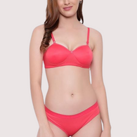 Non-Wired Cotton Push-Up Bra Panty for Women