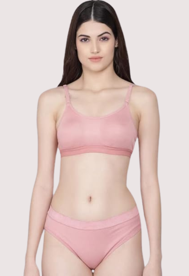 Wire-Free Women's Cotton Sports Bra Panty Set