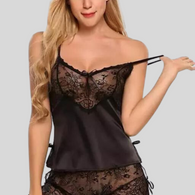 French Daina Black Babydoll Nightwear