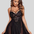 French Daina Black Lace Babydoll Nightwear