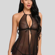 Elegant Lace Black Babydoll Nightwear