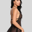 Elegant Lace Black Babydoll Nightwear