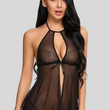 Elegant Lace Black Babydoll Nightwear