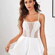 Pure Elegance White Lace Babydoll Nightwear