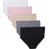 Beauty 5-Pack Soft Elastic Plus Size Panties+ 1 Free Bra