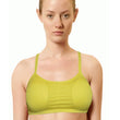 Yellow Strips Racer Back Padded Medium Impact Sports Bra