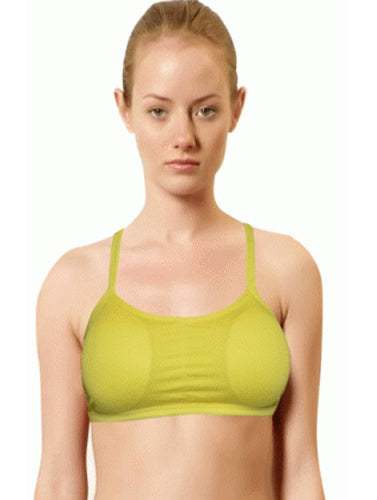 Yellow Strips Racer Back Padded Medium Impact Sports Bra