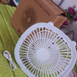 USB PORTABLE MINI DESK FAN WITH LIGHT & COLOR BOX (1 PC / Mix Color)