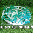 Multicolour round cloth drying stand with 24 plastic clips.