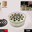 Decorative mosquito coil container.