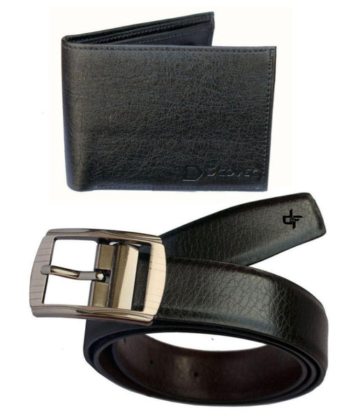 Black  Leather Belt with Wallet