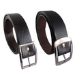 Black Leather Formal Men's Belt - Pack Of 2