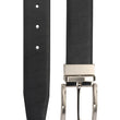 Men Formal Black Genuine Leather Reversible Belt