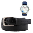 Pin Buckle Leather Belt & Lotto Blue Watch Combo