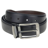 Black and Brown Leather Reversible Formal Belt for Men