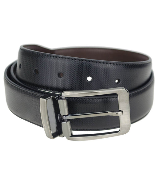 Black and Brown Leather Reversible Formal Belt for Men