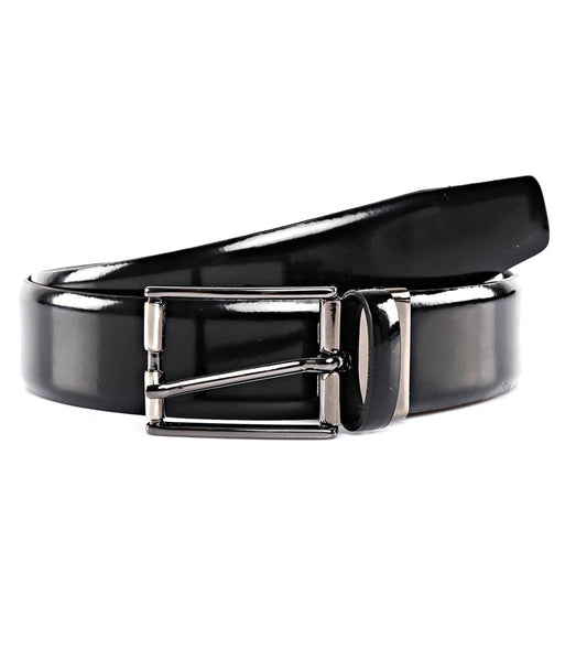 Blue Tag Black Leather Belt