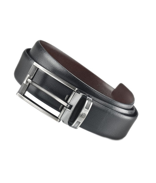 Black Leather Pin Buckle Formal Men