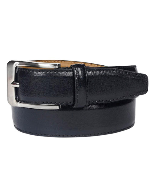 Leather Plus Black Formal Single Belt For Men