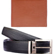 Fashion Black Pin Buckle Leather Belt And Wallet - Combo Of 2