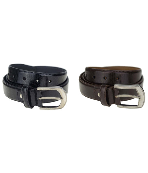 Black and Brown Leather Formal Belt for Men - Pack of 2